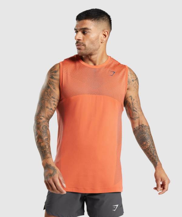 Panske Tielko Gymshark Apex Seamless Oranžové Čierne / Siva | XG9273640